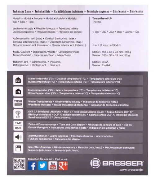obraz stacja meteorologiczna Bresser TemeoTrend LB RC,  12