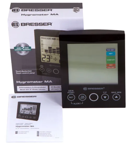 zdjęcie higrometr Bresser z alarmem pleśniowym, czarny,  2
