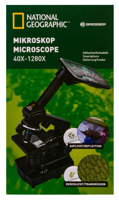 zdjęcie mikroskop Bresser National Geographic o powiększeniu 40–1280 razy z uchwytem do smartfonu,  19