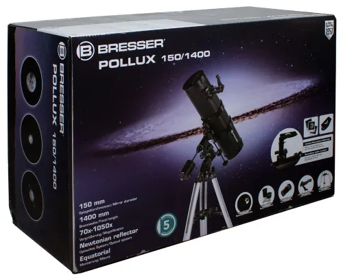obraz teleskop Bresser Pollux 150/1400 EQ3,  9