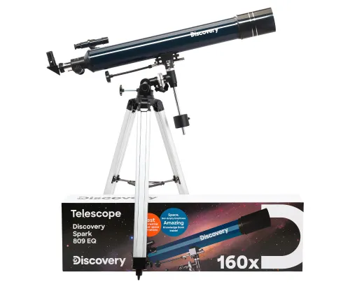 fotografia teleskop Levenhuk Discovery Spark 809 EQ z książką,  2