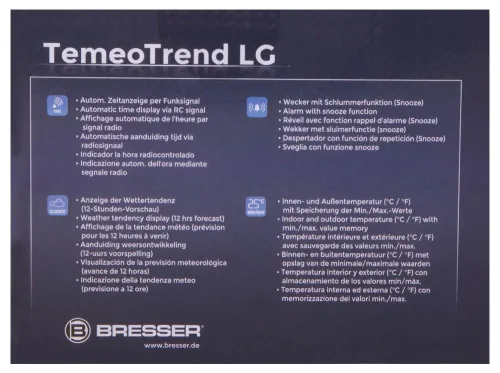 zdjęcie stacja meteorologiczna Bresser TemeoTrend LG RC, czarna,  12