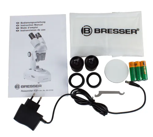 obraz mikroskop Bresser Researcher ICD LED 20x–80x,  10