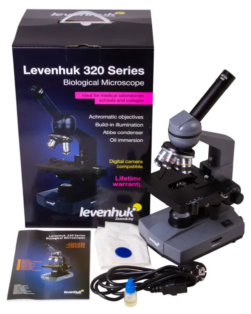 fotografia monokularowy mikroskop biologiczny Levenhuk 320 BASE,  2