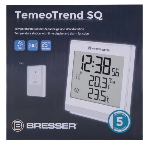 zdjęcie stacja meteorologiczna Bresser TemeoTrend SQ RC, biała,  11