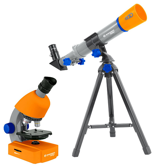 foto zestaw teleskopu i mikroskopu Bresser Junior